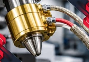 المنت سرنازل برنجی ضد نشت با کابلکشی نسوز برای دستگاه تزریق.